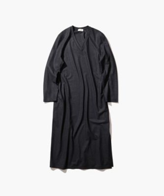 MERINO COLLEGE JERSEY Vネックドレス